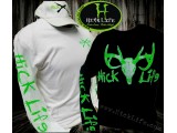 Deer Skull Neon Green & White "Long Sleeve" Tee